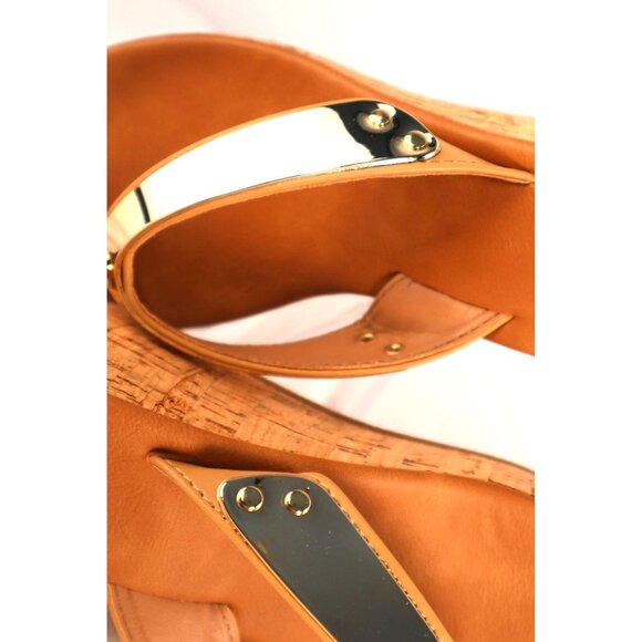 Juicy Couture Women's Cork Wedge Sandals‎ with Gold Accents Size 9.5 - Picture 7 of 10